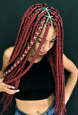 ✨ Африканские косички с нитками на волосах
