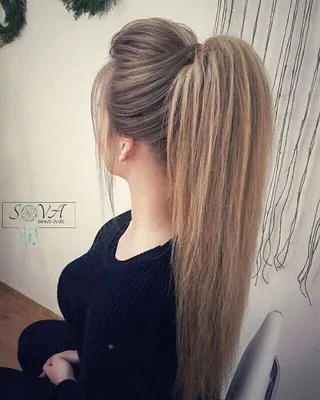 Прическа Хвост: самые модные варианты 2021-2022! | Ponytail hairstyles,  Thick hair styles, Long face hairstyles