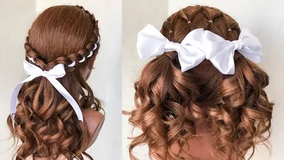 🌿 2 КРАСИВЫЕ Прически на 1 СЕНТЯБРЯ с Бантами🌿 2 HAIRSTYLES FOR SCHOOL  ©LOZNITSA - YouTube