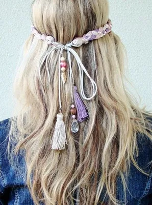 Прически в стиле хиппи 2016 | Фото идей женских хиппи-причесок | Peinados  boho, Ideas de cabello largo, Peinados para festivales