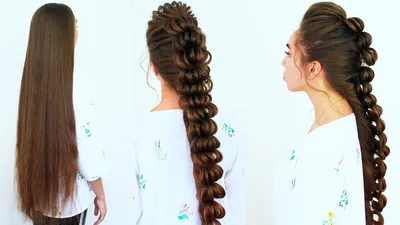 Коса из узлов ❤ Прическа с плетением на средние, длинные волосы самой себе  - YouTube