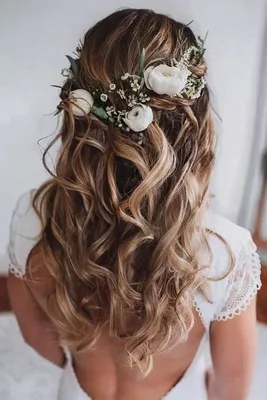 Распущенные волосы на свадьбу невесте - 69 фото