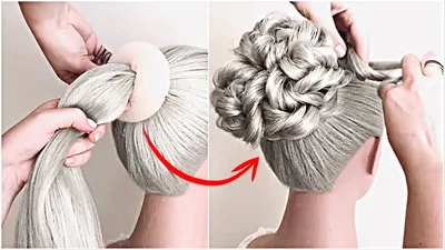 Простая и Быстрая Прическа с бубликом на Новый год 2021. New Bun hairsty...  | Быстрые прически, Рабочие причёски, Уроки по укладке волос