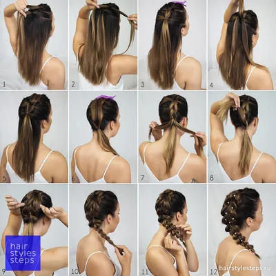 МК: коса на резинках пошагово | Hairstyle Steps l Сайт о прическах