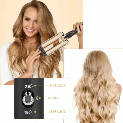 Гофре - 3-glowicowa плойка 22 mm волнистая застежка для волосы недорого ➤➤➤  Интернет магазин DARSTAR