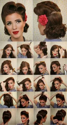 victory roll pin up tutorial | Vintage Look Pin-up Victory Rolls - Complete  Hair Style Tutorial | Hair styles, Retro hairstyles, Long hair styles