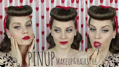 Макияж и прическа в стиле Пин Ап ♥Pin up Tutorial♥ Suzi Sky - YouTube