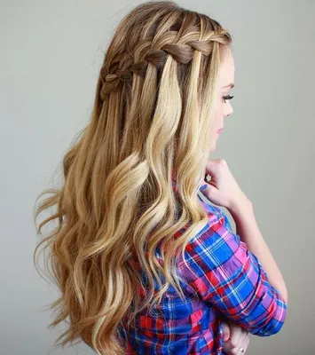 awesome Шикарная прическа водопад — Вдохновляющие фото, техники | Waterfall  braid with curls, Waterfall braid hairstyle, Medium hair styles