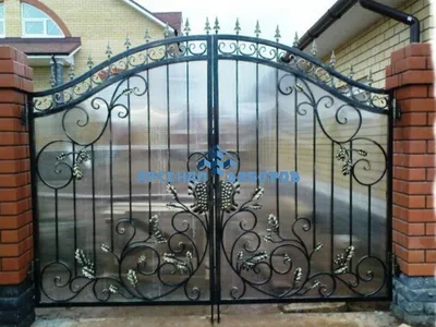 Кованные распашные ворота - пример 14 в Туле | Примеры выполненных работ -  АрсеналЗаборов