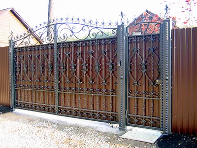 Ворота из профнастила с ковкой в Москве, выгодные цены с установкой