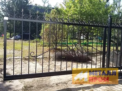Кованые откатные ворота под ключ в Москве - цены на установку - Заборкин