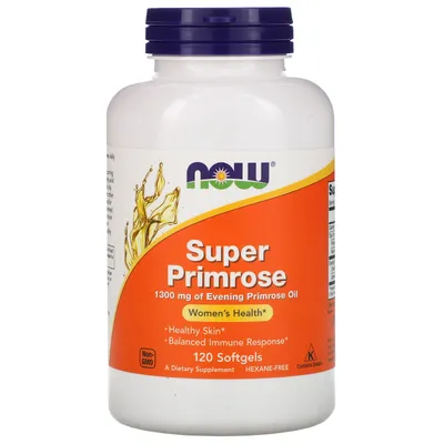 NOW Primrose Oil Super, Примула Вечерняя Масло 1300 мг - 120 желатиновых  капсул купить в Москве – NowFoods-Shop