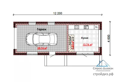 Проект гаража с летней кухней 04-68 🏠 | СтройДизайн