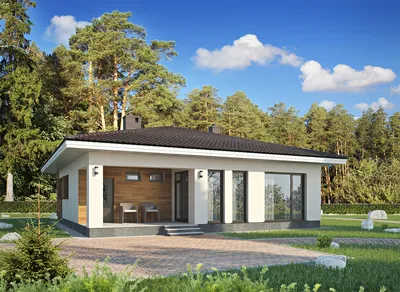S42 - Проект дачного дома из пеноблоков 6х8 из пеноблоков по низкой цене с  фото, планировками и чертежами