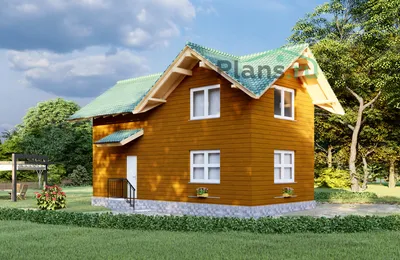 Проект дома с мансардой и балконом 150 м2 Е-154 из пеноблоков по низкой  цене с фото, планировками и чертежами