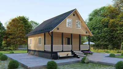G74a Проект деревянного дома с мансардой, из бревен, 3 спальни: цена |  Купить готовый проект с фото и планировкой