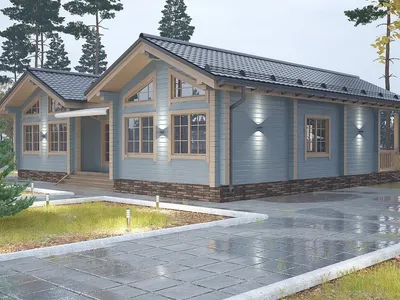 Проекты деревянных домов с мансардой и гаражом в Казахстане