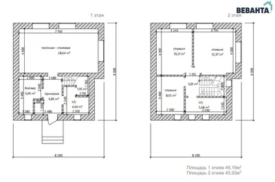 Проект двухэтажного дома с тремя спальными комнатами, кабинетом и небольшим  балконом D468 | Каталог проектов Домамо