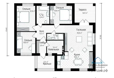 Проект одноэтажного дома 02-23 🏠 | СтройДизайн