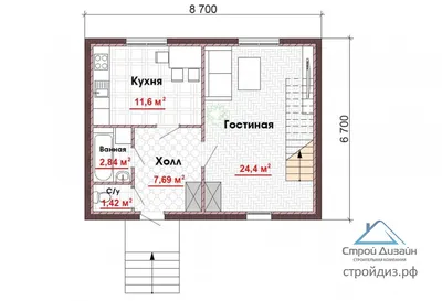 Проект двухэтажного дома на 2 комнаты - 04-00 🏠 | СтройДизайн