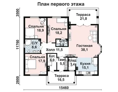 Проект дома AS-2233 из бруса с мансардой и террасой