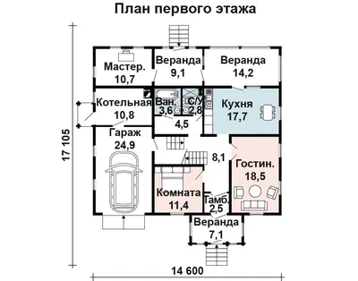Одноэтажный дом 3х6 из бруса под ключ по проекту Д-113, цена от 543000 руб  в Москве