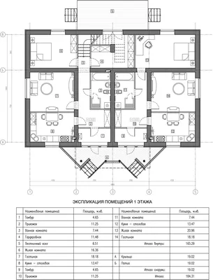 Дом на две семьи(дуплекс) с отдельными входами: планировка двухэтажных и  одноэтажных зданий, проекты жилья с неравными частями