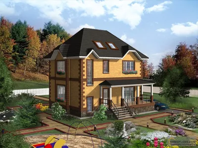 Проект дома на склоне - индивидуальный проект просторного двухэтажного дома  с цокольным этажом от компании «Азбука Строительства»