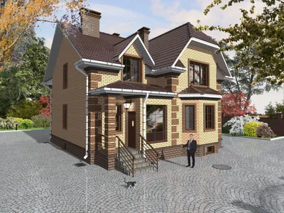 Проект одноэтажного дома с цокольным этажом, мансардой и террасой 03-59 🏠  | СтройДизайн