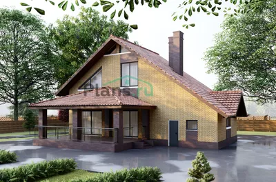 73AC «Стелла»- проект дома с мансардой, с террасой, с цокольным этажом, в  английском стиле: цена | Купить готовый проект с фото и планировкой