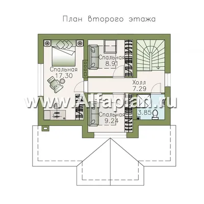 Проект дома с мансардой 10 на 10 №117 - АРХИПРОЕКТ.РФ