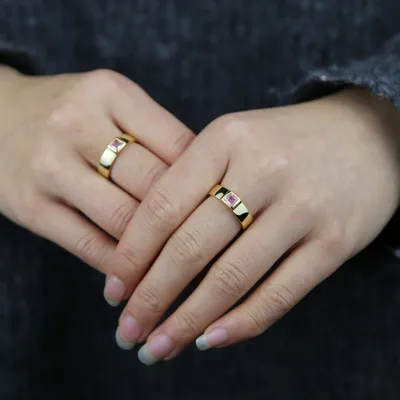 Купить Простые обручальные кольца из блестящей титановой стали для мужчин и  женщин, зеркальное кольцо с одной поверхностью, ювелирное изделие для пары,  подарок | Joom