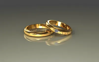 Классические гладкие обручальные кольца с одиночным бриллиантом на заказ из  белого и желтого золота, серебра, платины или своего металла