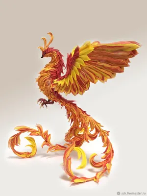 изображение огненного феникса стоящего на скале, картинка птица феникс,  Феникс, птица фон картинки и Фото для бесплатной загрузки
