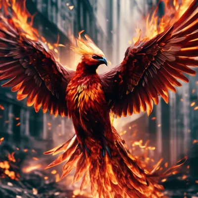 Птица феникс восставшая из пепла и…» — создано в Шедевруме