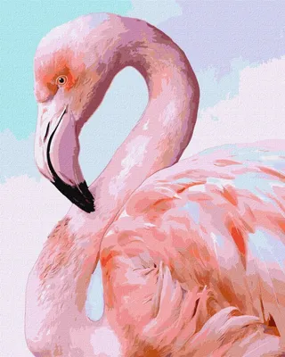 Купить картину на холсте \"Красивый пейзаж птицы фламинго\" в iArt