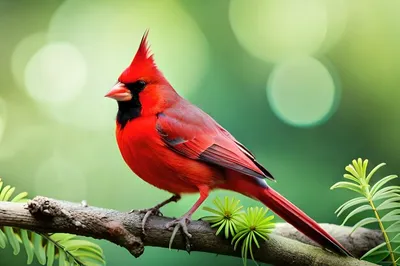 Обои красный кардинал, птица, ветка, красный картинки на рабочий стол, фото  скачать бесплатно