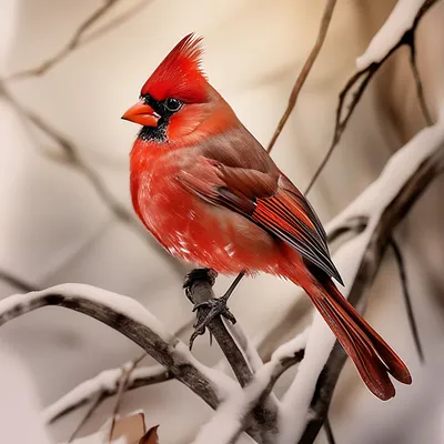 Красный кардинал (самка) -Female Northern Cardinal. Фотограф Etkind  Elizabeth