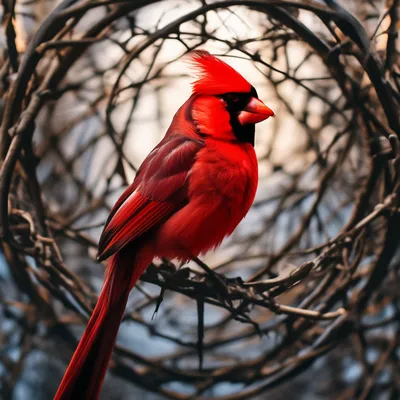 Красавец красный кардинал