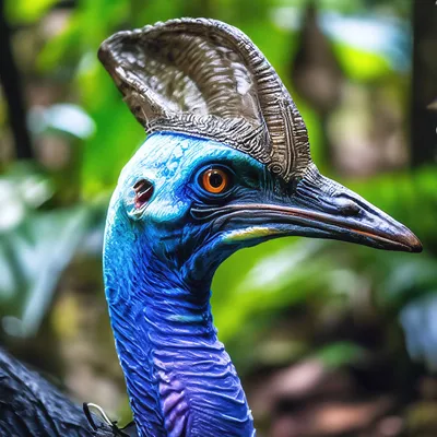 Опасная, но красивая красочная птица казуар | Премиум Фото