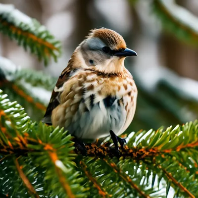 Весенняя птица на ветке, весенняя природа, красота дикой природы | Премиум  Фото