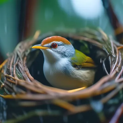 Обыкновенная птица-портной с природой | Премиум Фото