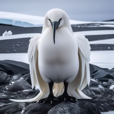 Большая человекоподобная белая птица …» — создано в Шедевруме