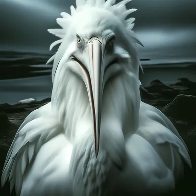 Высокая белая птица в Антарктиде» — создано в Шедевруме