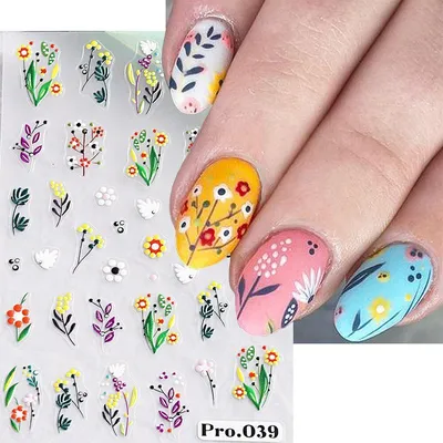 Цветок 5D, тисненые наклейки для ногтей, весенние цветы, птицы, фотоальбом,  полые звезды, декоративные наклейки для ногтей | AliExpress