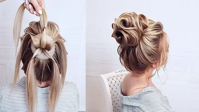 Beautiful hairstyles step by step.Wedding hairstyle.Bundle on knots -  YouTube