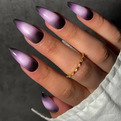 Dark purple, subtle glitter : r/Nails