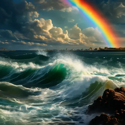 Картинка Радуга над морем » Море » Природа » Картинки 24 - скачать картинки  бесплатно