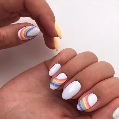 Rainbow French – Pamper Nail Gallery