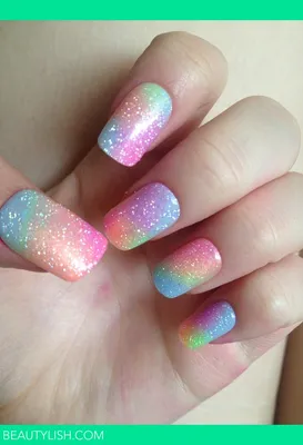 ehmkay nails: Rainbow Neon Pastel Gradient Nail Art